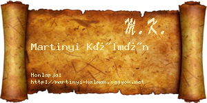 Martinyi Kálmán névjegykártya